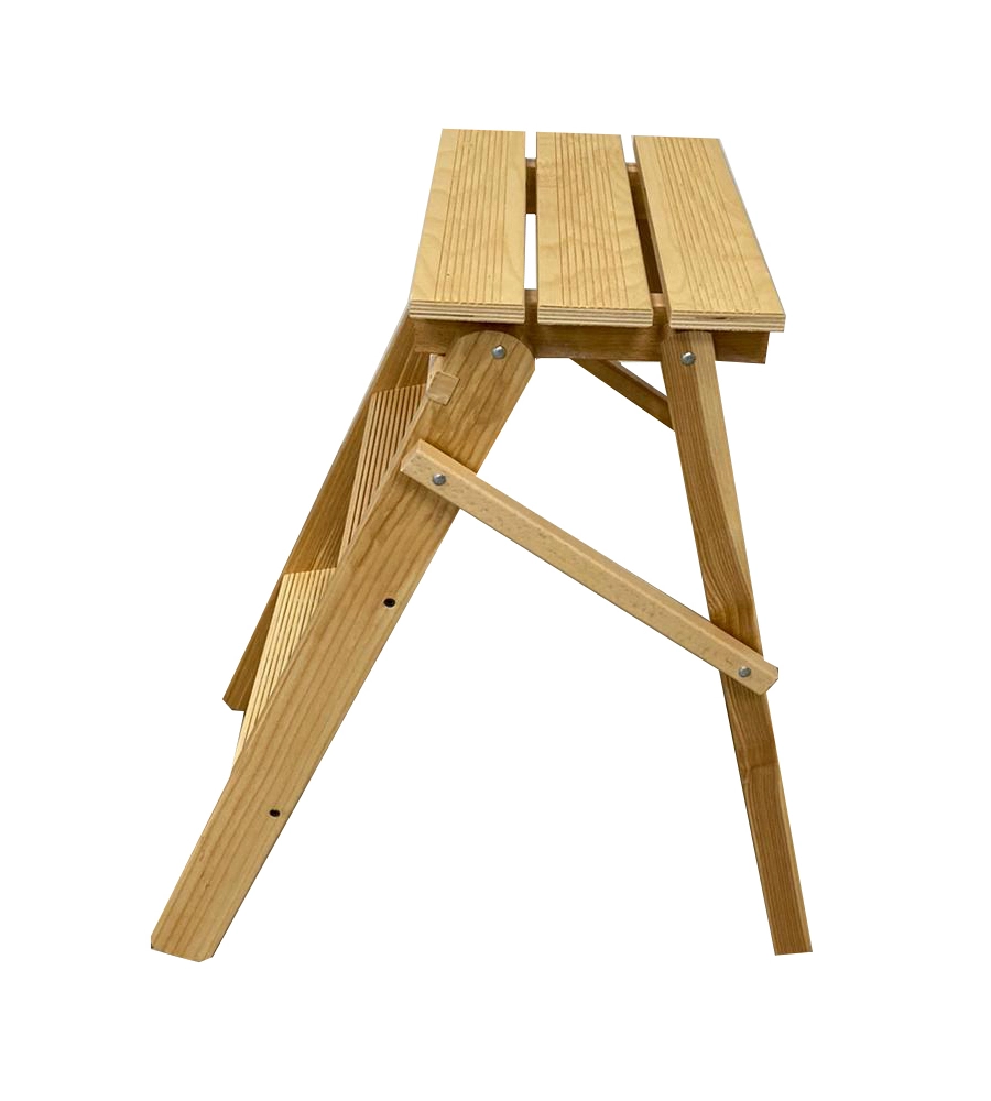 SCALETTA IN LEGNO DI FAGGIO 3 GRADINI, 55X60X32 CM